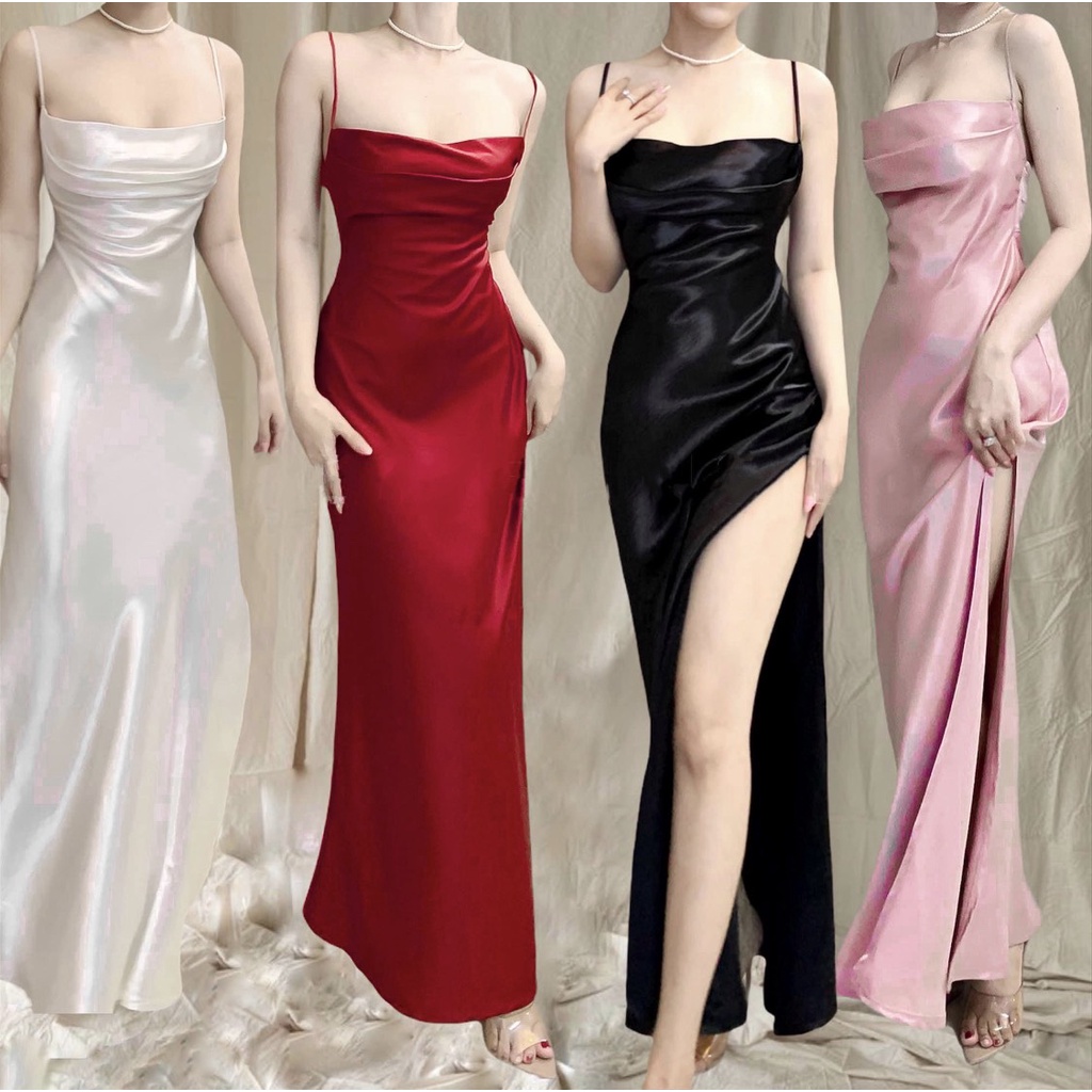 Những mẫu váy đẹp đi đám cưới chất liệu lụa