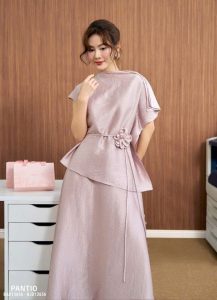 Đầm lụa peplum