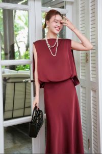 Đầm lụa trung niên