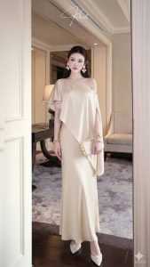 đầm suông phối choàng