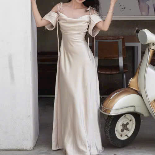 những mẫu váy đẹp đi đám cưới trễ vai